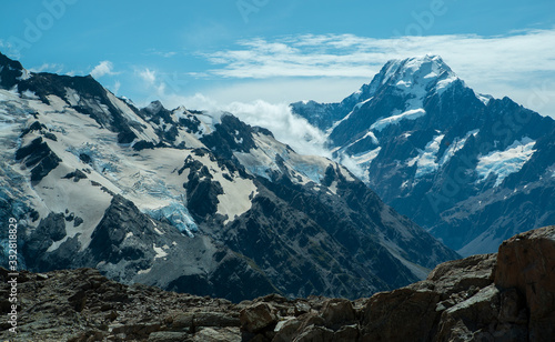 Mountains on Mueller Hut trek at Mount Cook National Park photo