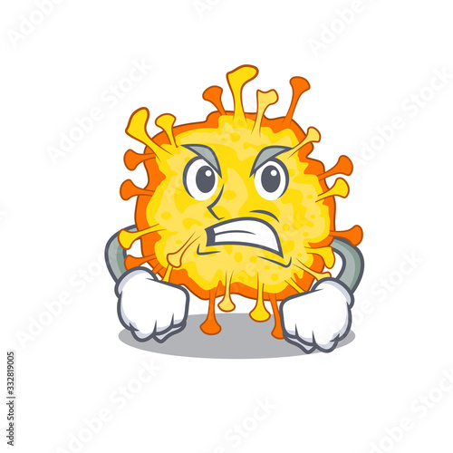 minacovirus cartoon character design with angry face