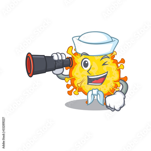 Minacovirus in Sailor cartoon character design with binocular