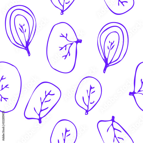 Greeny Sketch Leaf Seamless Pattern