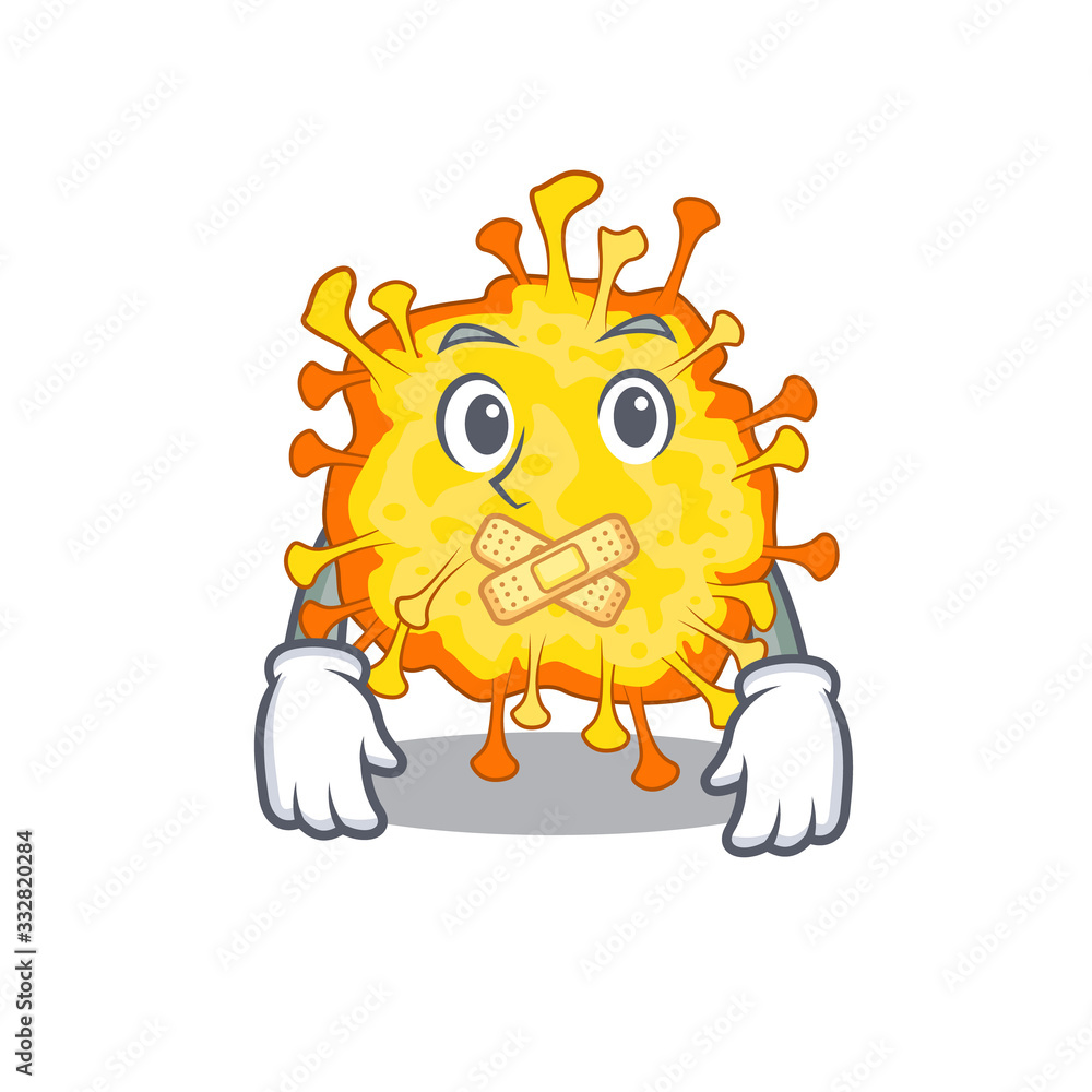 Minacovirus mascot cartoon character design with silent gesture Minacovirus mascot cartoon character design with silent gesture