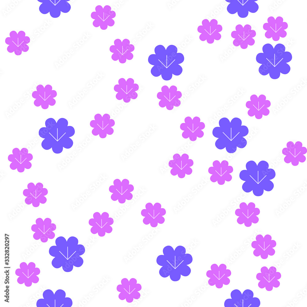 Small Flower Leaf White Repeat Pattern