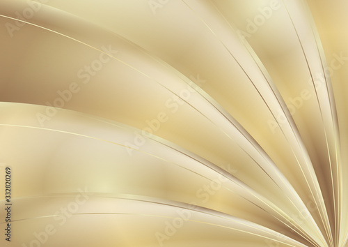 Golden luxury smooth waves abstract vector art background
