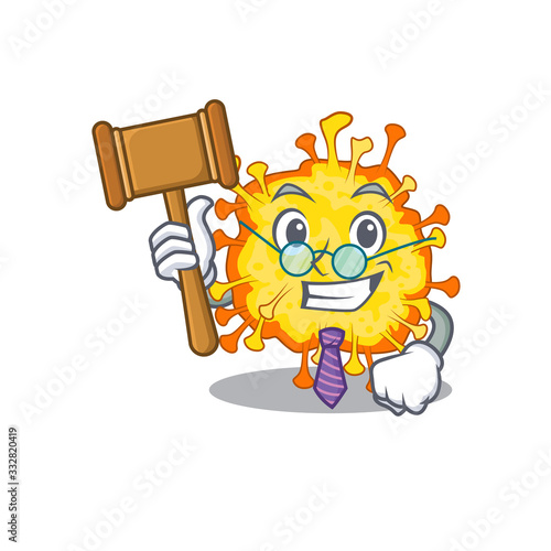 Charismatic Judge minacovirus cartoon character design wearing cute glasses