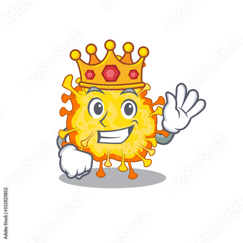 The Royal King of minacovirus cartoon character design with crown