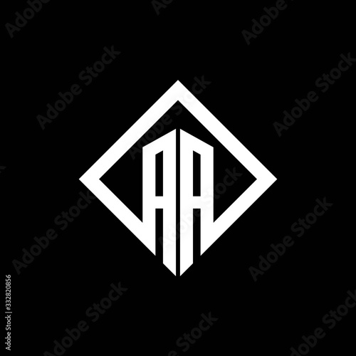 AA logo monogram with square rotate style design template