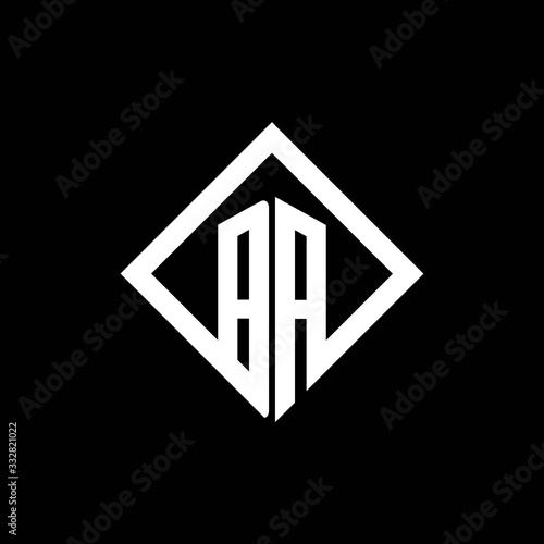 BA logo monogram with square rotate style design template