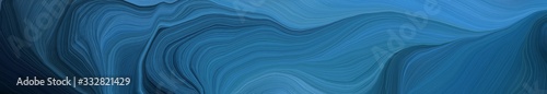 creative banner with teal blue, very dark blue and steel blue color. modern soft swirl waves background design