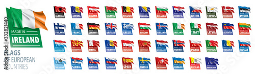 Set of flags of Europe. Vector illustration