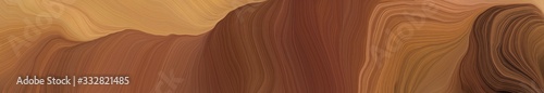 wide colored banner with waves. abstract waves design with brown, peru and very dark pink color
