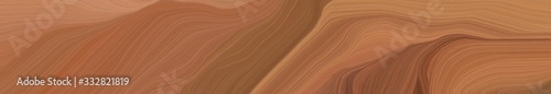 dynamic wide colored banner. modern waves background design with sienna, peru and saddle brown color © Eigens