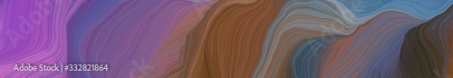 wide colored background banner with old lavender, old mauve and moderate violet color. abstract waves illustration