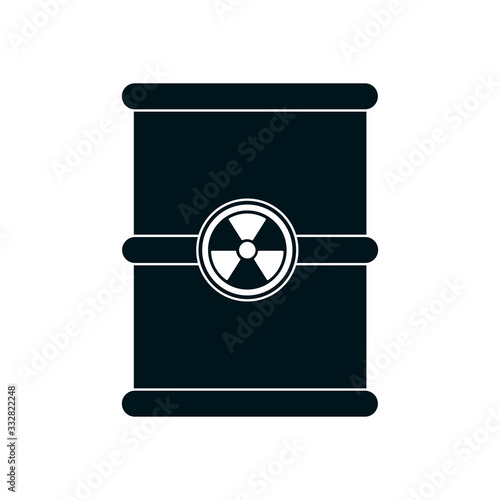 radioactive barrel icon, silhouette style