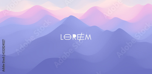 Mountain landscape. Mountainous terrain. Vector illustration. Abstract background.