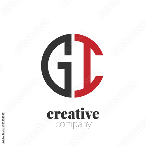 Initial Letter gi Creative Elegant Circle Logo. Circle Logo Template. photo