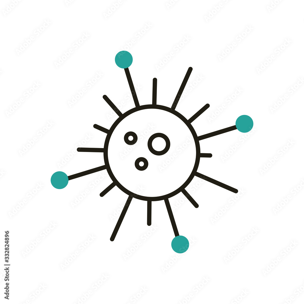 Isolated virus with nucleus half line half color style icon vector design Isolated virus with nucleus half line half color style icon vector design