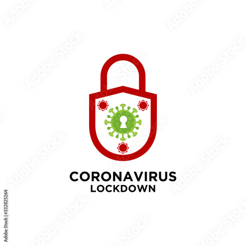 coronavirus lockdown symbol. Coronavirus pandemic puts countries on lockdown and Concept of Icon of Stopping Corona Virus