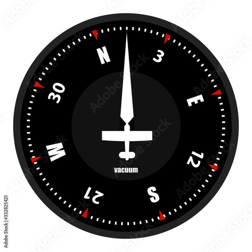 aviation compass isolated on white background in flat style