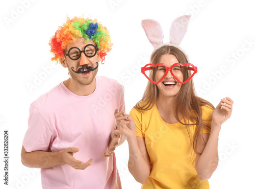 People in funny disguise on...