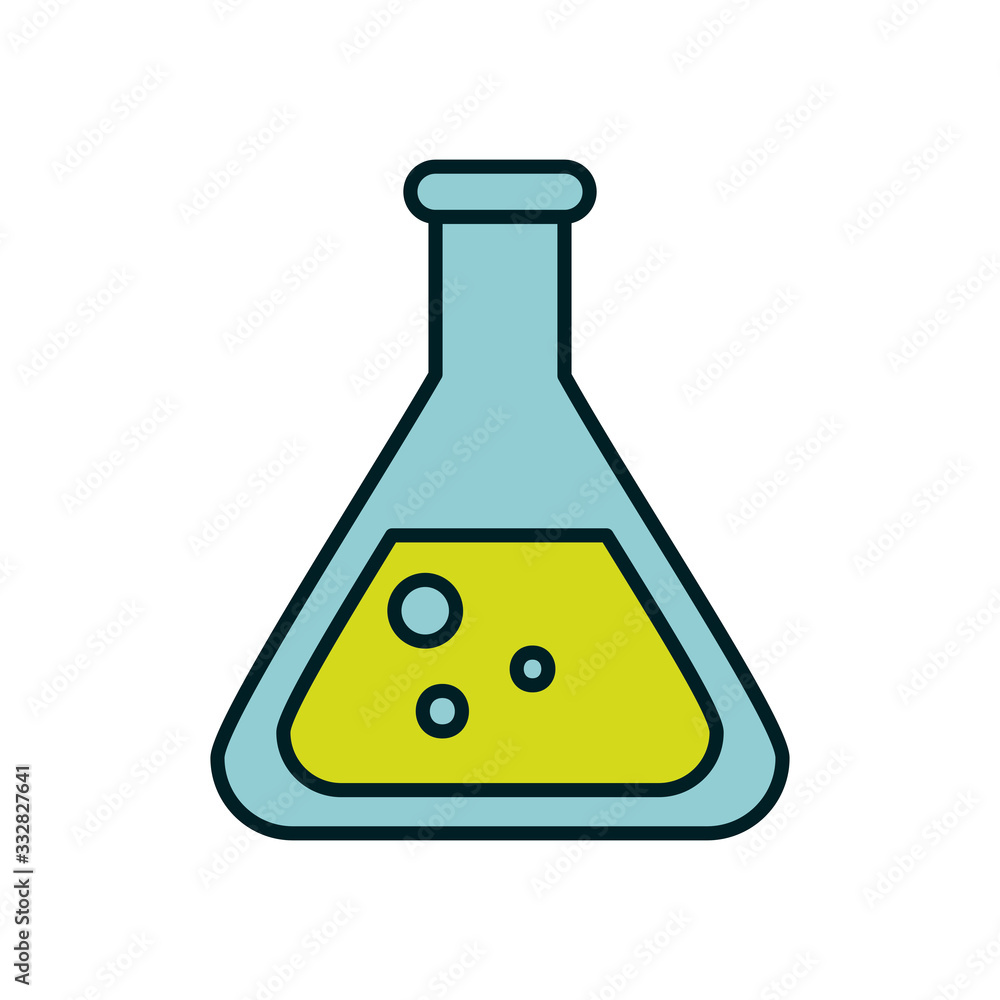 Isolated chemistry flask line and fill style icon vector design Isolated chemistry flask line and fill style icon vector design