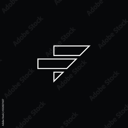 Minimal elegant monogram art logo. Outstanding professional trendy awesome artistic F initial based Alphabet icon logo. Premium Business logo White color on black background