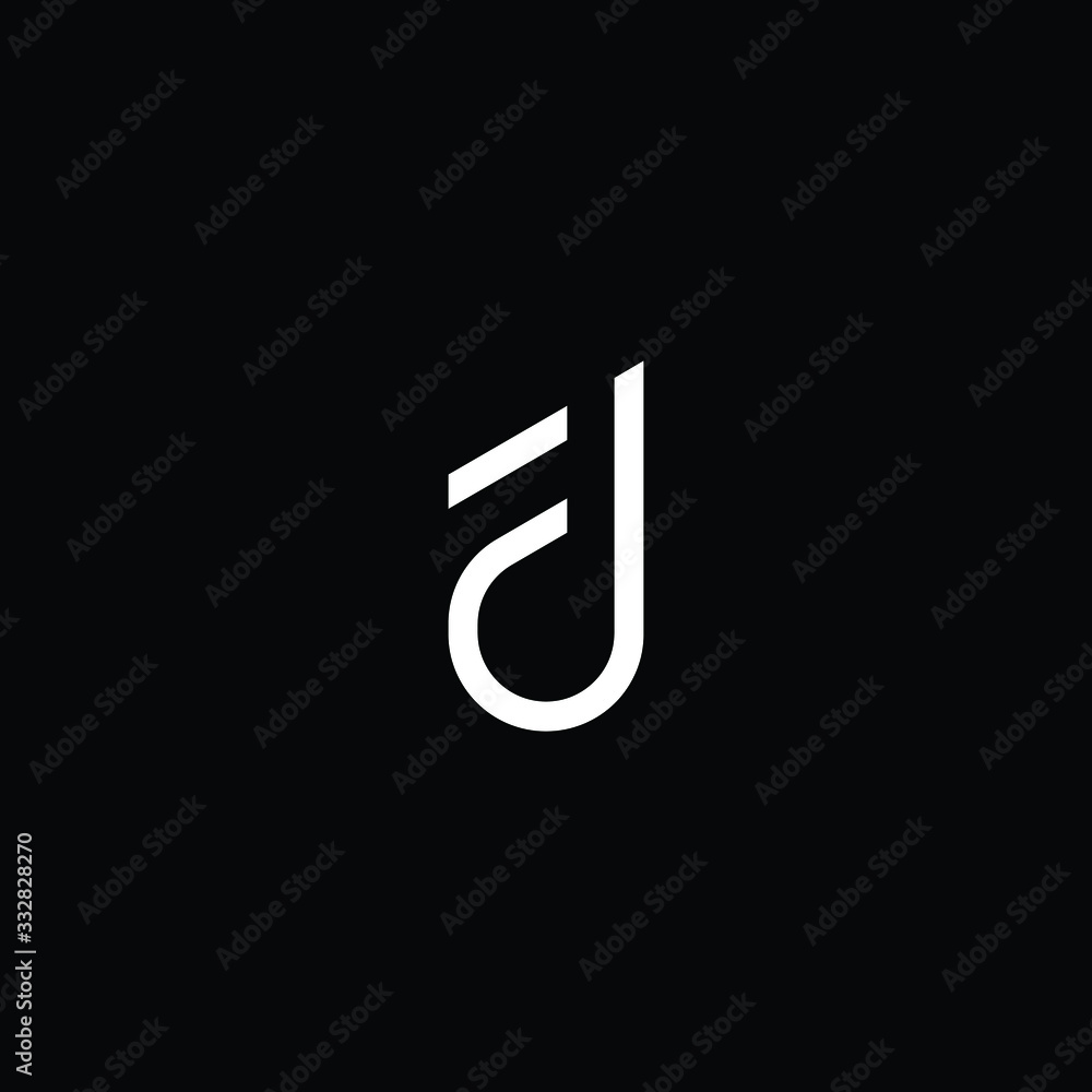Minimal elegant monogram art logo. Outstanding professional trendy awesome artistic FJ JF initial based Alphabet icon logo. Premium Business logo White color on black background
