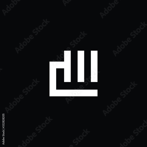 Minimal elegant monogram art logo. Outstanding professional trendy awesome artistic DM MD DW WD initial based Alphabet icon logo. Premium Business logo White color on black background