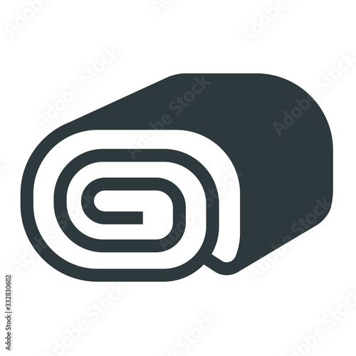 cake roll black icon on white background