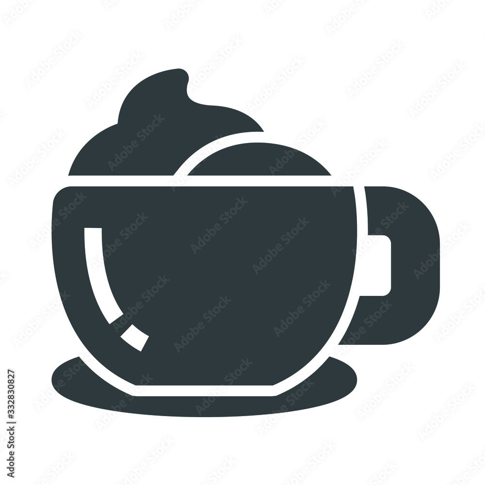 cappuccino black icon on white background cappuccino black icon on white background