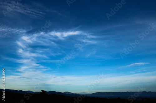 Panorama of Blue sky with Mountains horizon © septian
