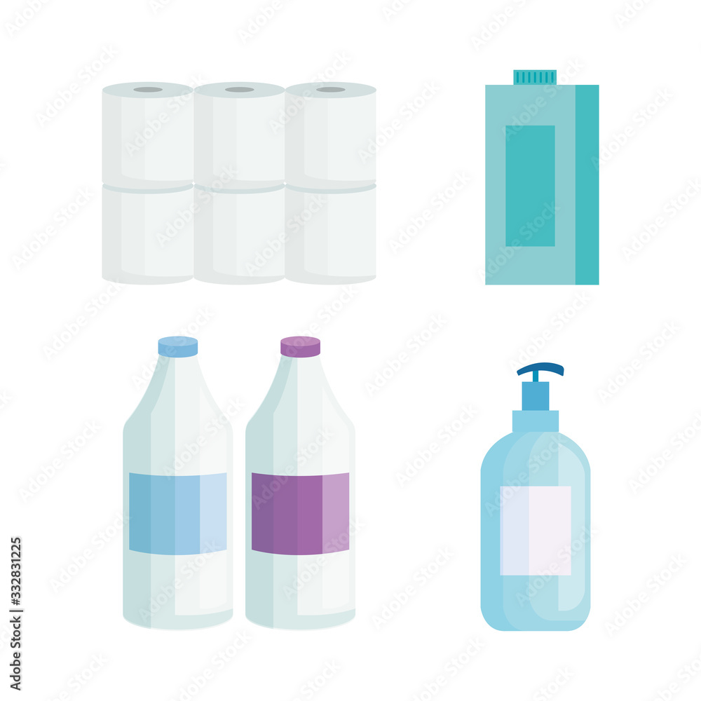 set of cleaning products icons vector illustration design set of cleaning products icons vector illustration design