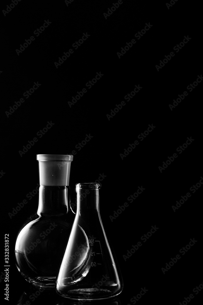 Glass flasks. Chemical flask. Chemical vessels. Glassware. Glass flasks. Chemical flask. Chemical vessels. Glassware.
