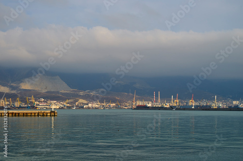 Image of the sea trading port. Novorossiysk. © PhotoBetulo