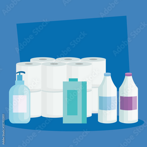 set of cleaning products icons vector illustration design
