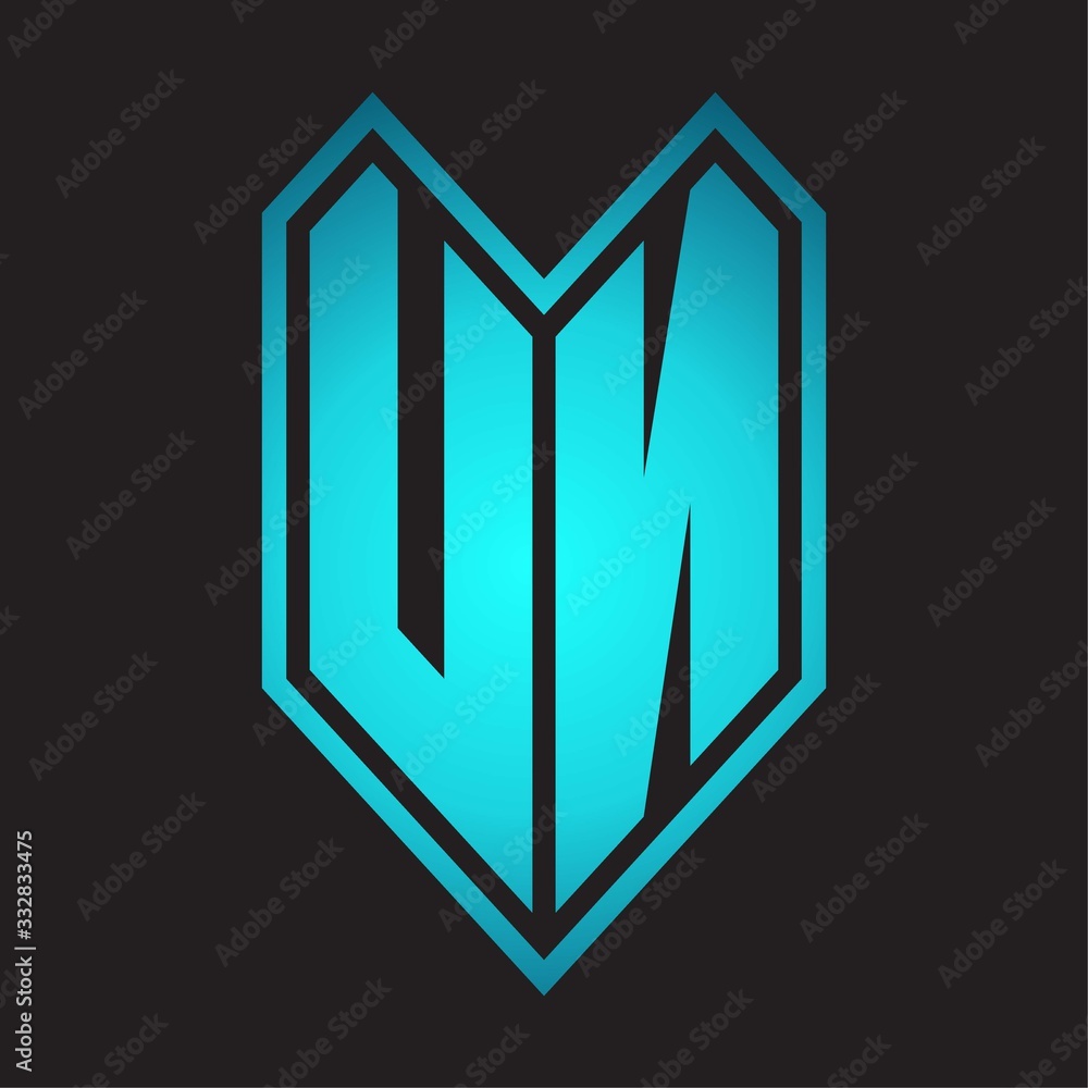 UN Logo monogram with emblem line style isolated on blue gradient colors UN Logo monogram with emblem line style isolated on blue gradient colors