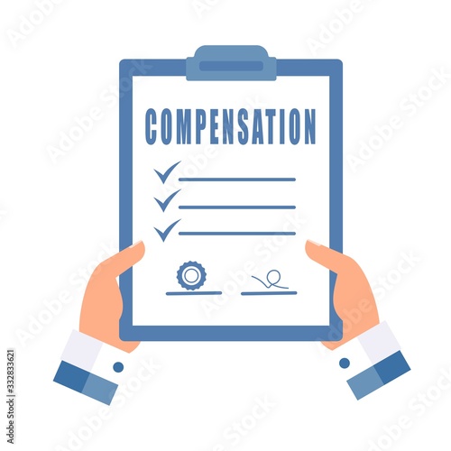  Сompensation. Reimbursement loss. Vector image on a white background.
