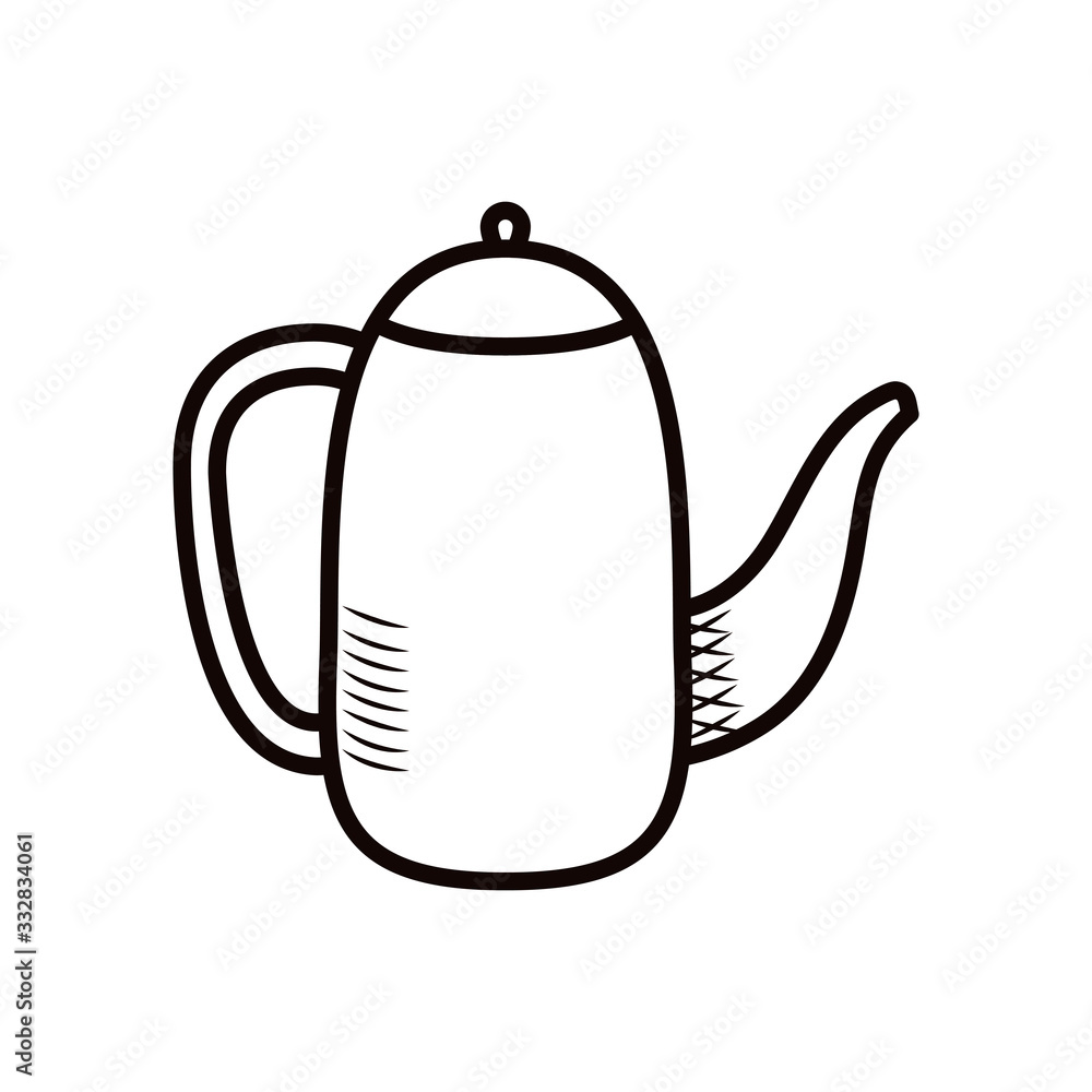 Isolated coffee kettle line style icon vector design Isolated coffee kettle line style icon vector design