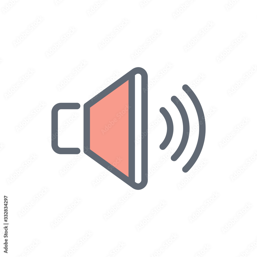 Volume Vector Colour With Line Icon Illustration Volume Vector Colour With Line Icon Illustration