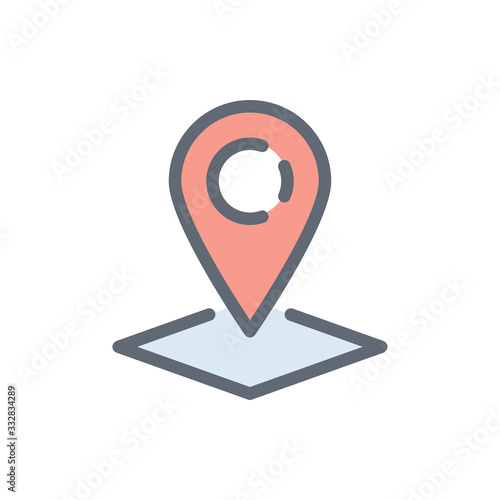 Free Download Map Pin Vector Colour With Line Icon Illustration - GFXLoad
