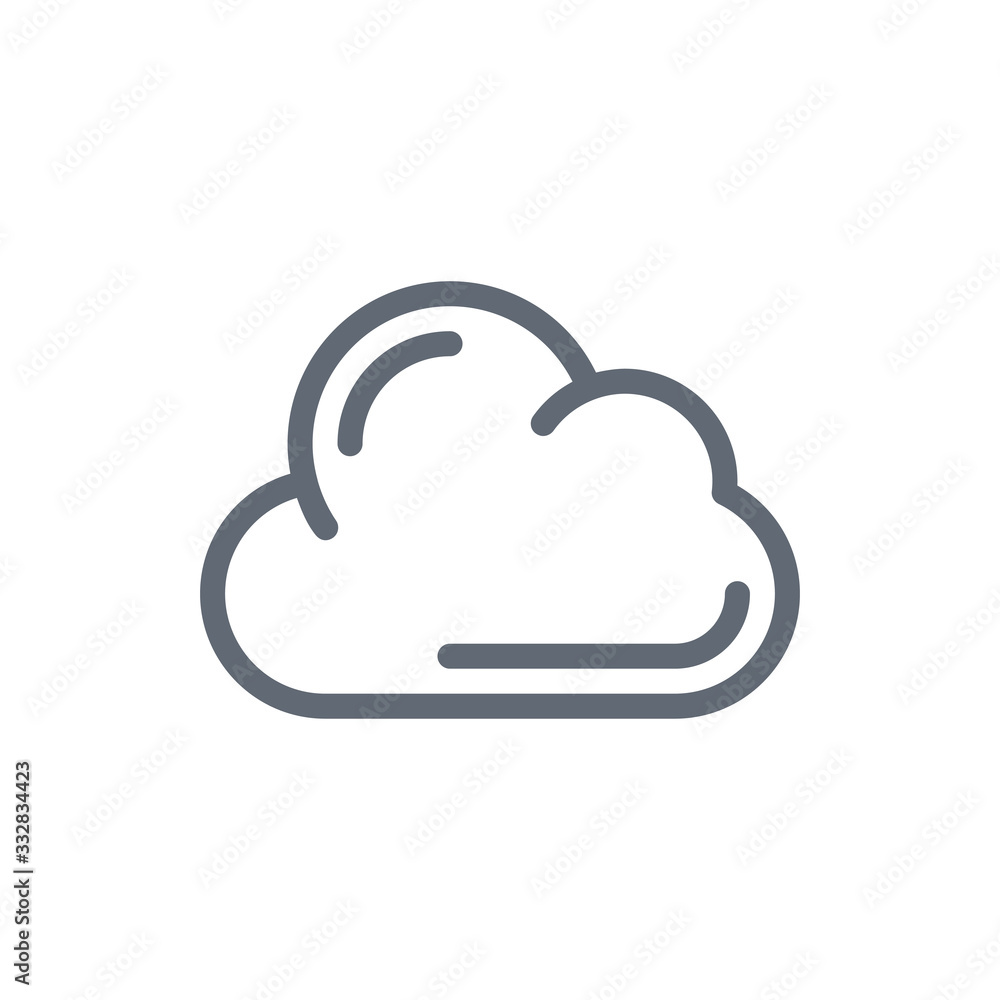 Cloud Vector Colour With Line Icon Illustration Cloud Vector Colour With Line Icon Illustration