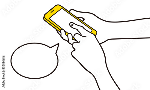 スマホを操作する指のイラスト