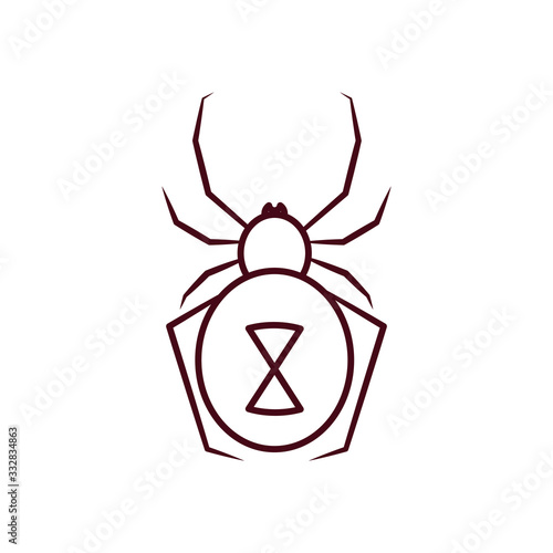 black widow spider icon, line style photo