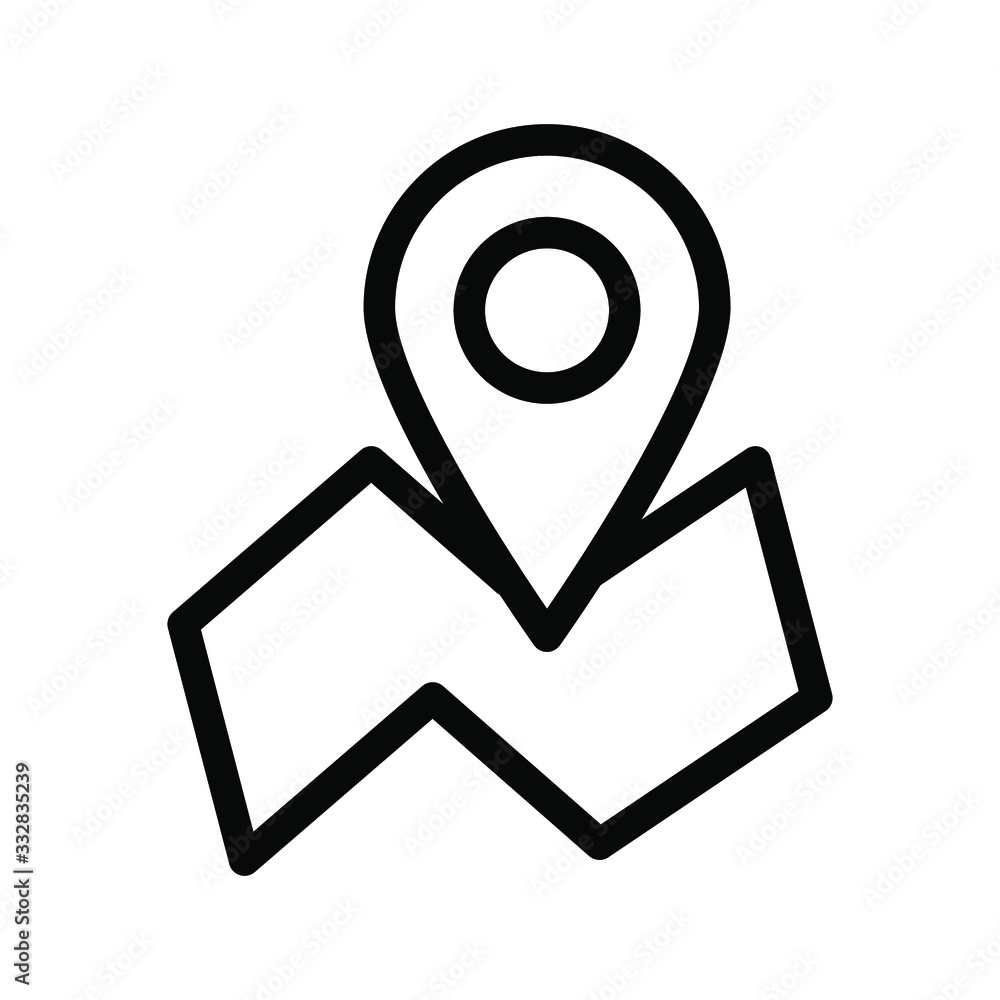 Gps maps best icon , template logo design road business , emblem isolated illustration outline solid background white