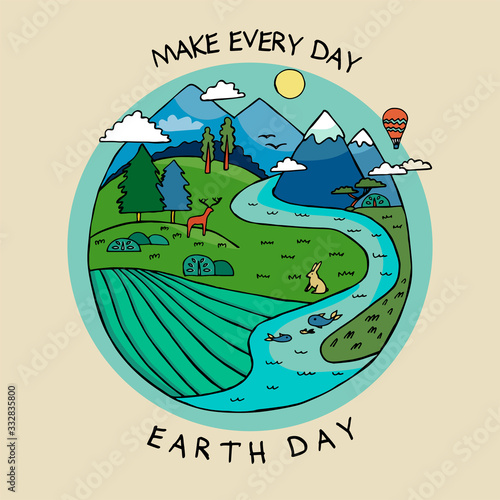 Happy earth day banner to celebrate environmental safety