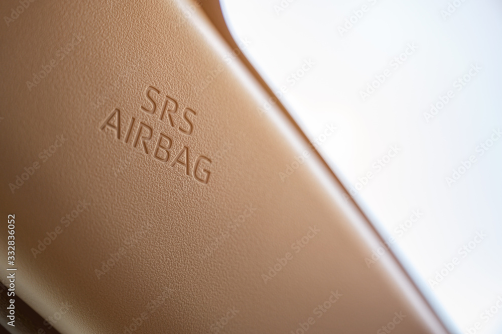 Supplemental Restraint System (SRS) Airbag sign. Safetu first concept