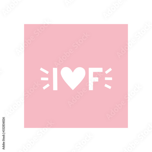 In vitro fertilization IVF pregnancy lettering icon.