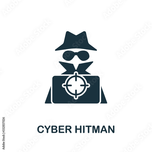 Cyber Hitman icon from banned internet collection. Simple line Cyber Hitman icon for templates, web design and infographics