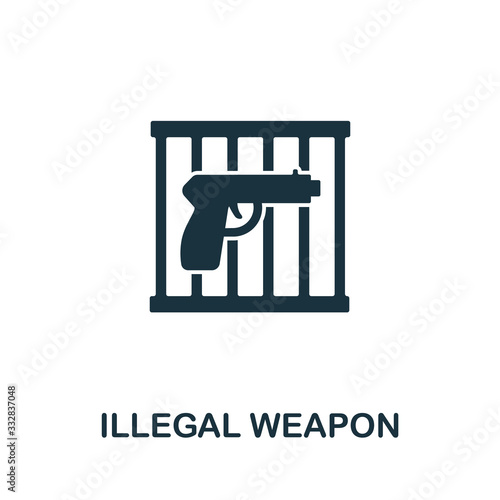 Illegal Weapon icon from banned internet collection. Simple line Illegal Weapon icon for templates, web design and infographics