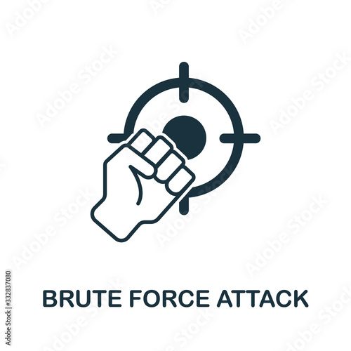 Brute Force Attack icon from banned internet collection. Simple line Brute Force Attack icon for templates, web design and infographics