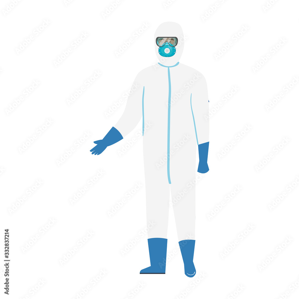 person with biohazard suit protection isolated icon vector illustration design person with biohazard suit protection isolated icon vector illustration design